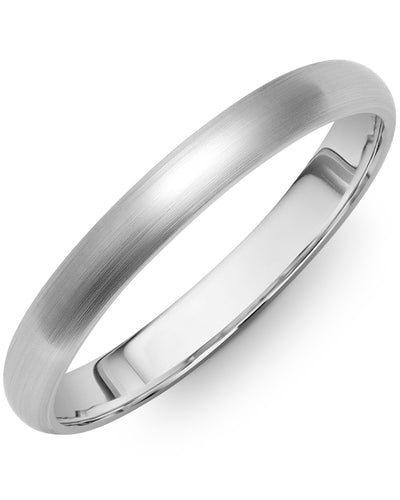Classic Half Round Thin Matte Brush Wedding Band