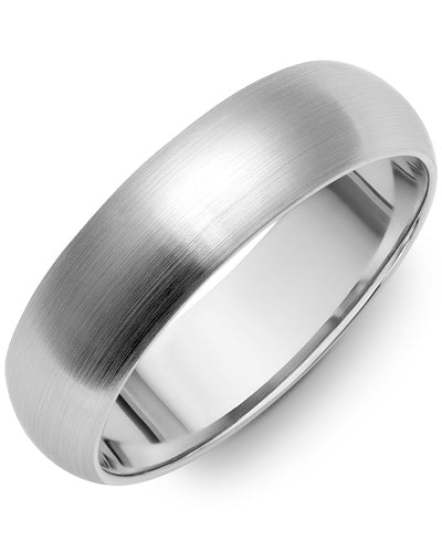 Classic Half Round Matte Brush Wedding Band