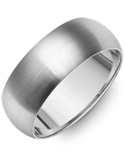Classic Half Round Wide Matte Brush Wedding Band