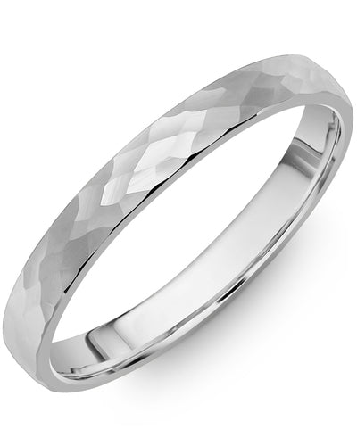 Classic Half Round Thin Hammer Wedding Band