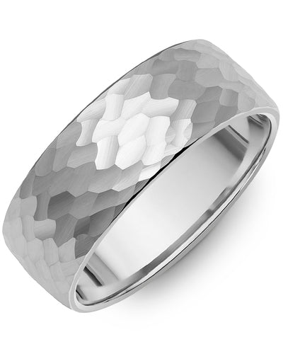 Classic Half Round Wide Hammer Wedding Band