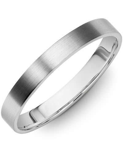 Classic Flat Thin Matte Brush Wedding Band