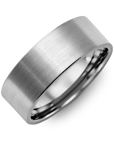 Classic Flat Wide Matte Brush Wedding Band