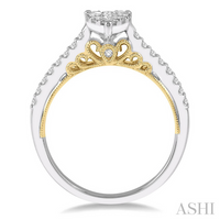 Pear shape lovebright essential diamond engagement ring