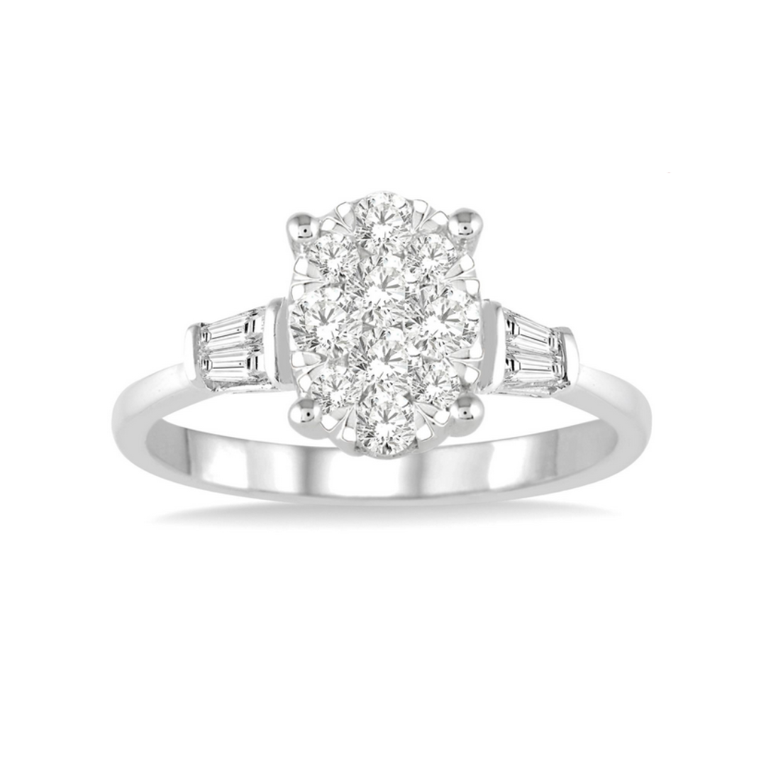 Oval shape lovebright diamond engagement ring