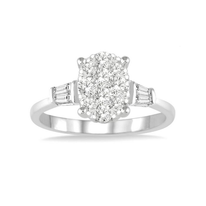 Oval shape lovebright diamond engagement ring