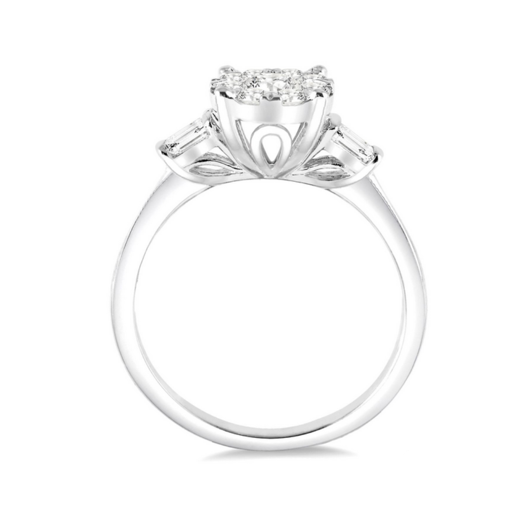 Oval shape lovebright diamond engagement ring