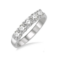 5 stone diamond wedding band