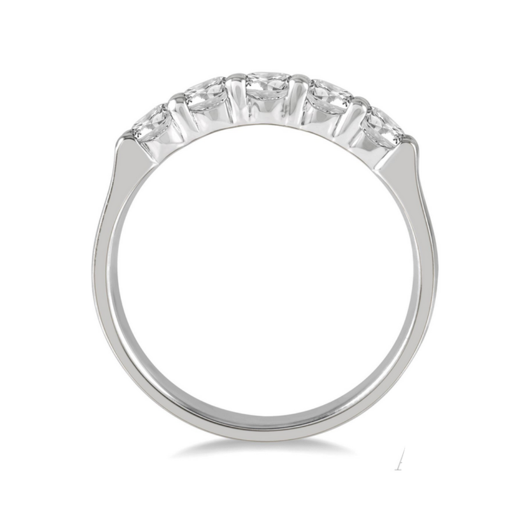 5 stone diamond wedding band
