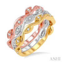 Stackable diamond band set