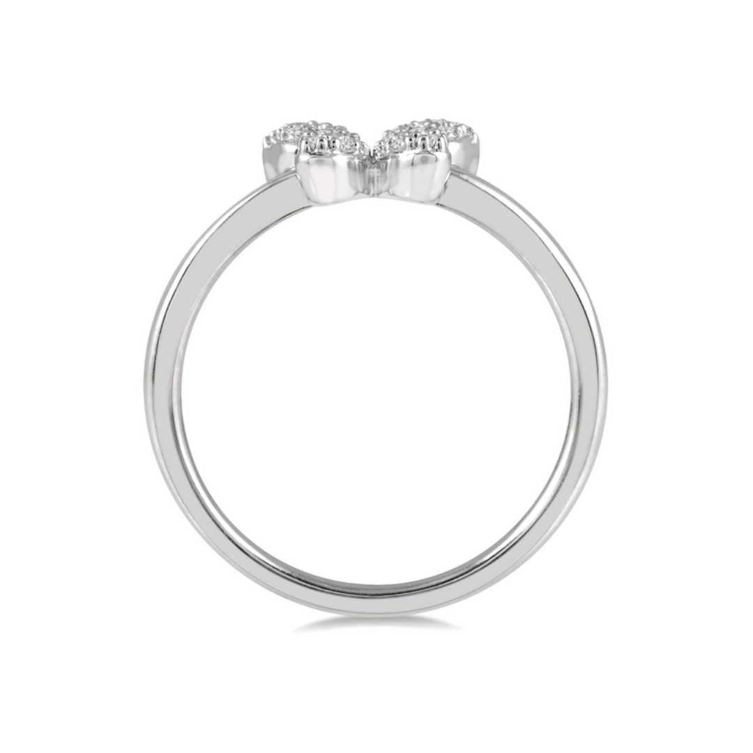 Stackable butterfly shape petite diamond fashion ring