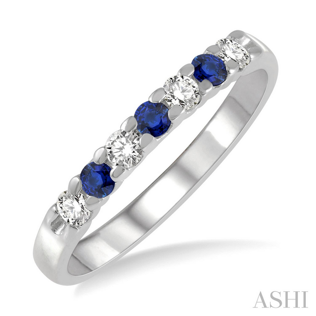 7 stone gemstone & diamond wedding band