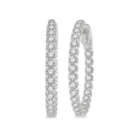 Inside-out diamond hoop earrings