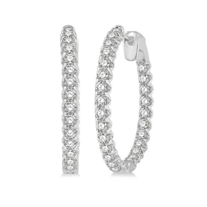 Inside-out diamond hoop earrings