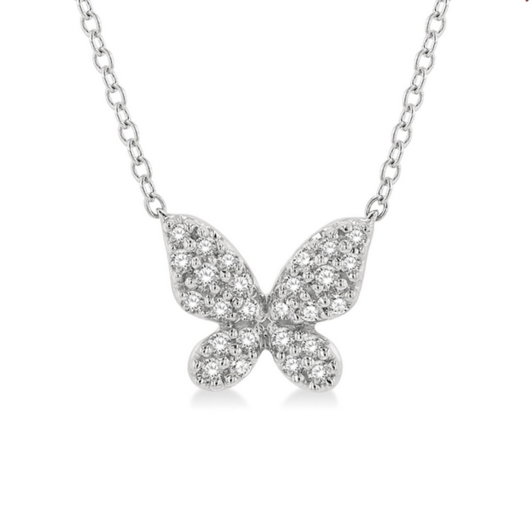Butterfly shape petite diamond fashion pendant