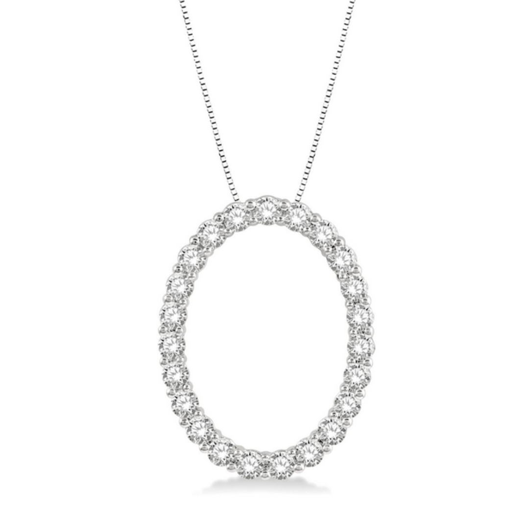 Oval shape diamond pendant