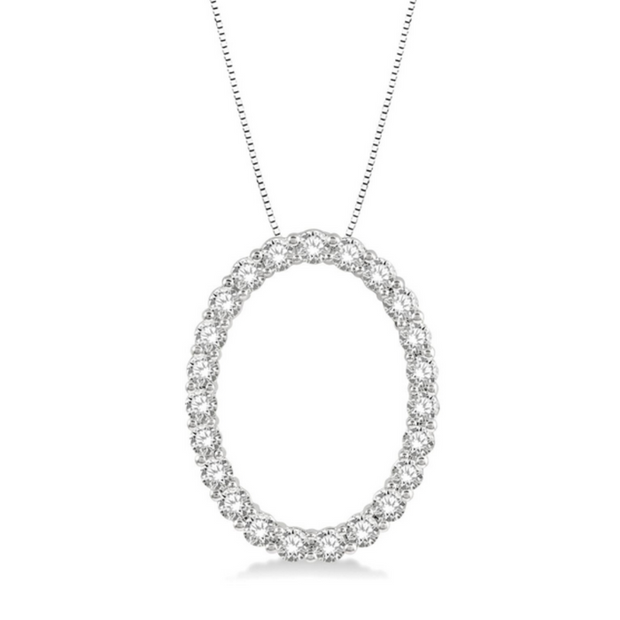 Oval shape diamond pendant