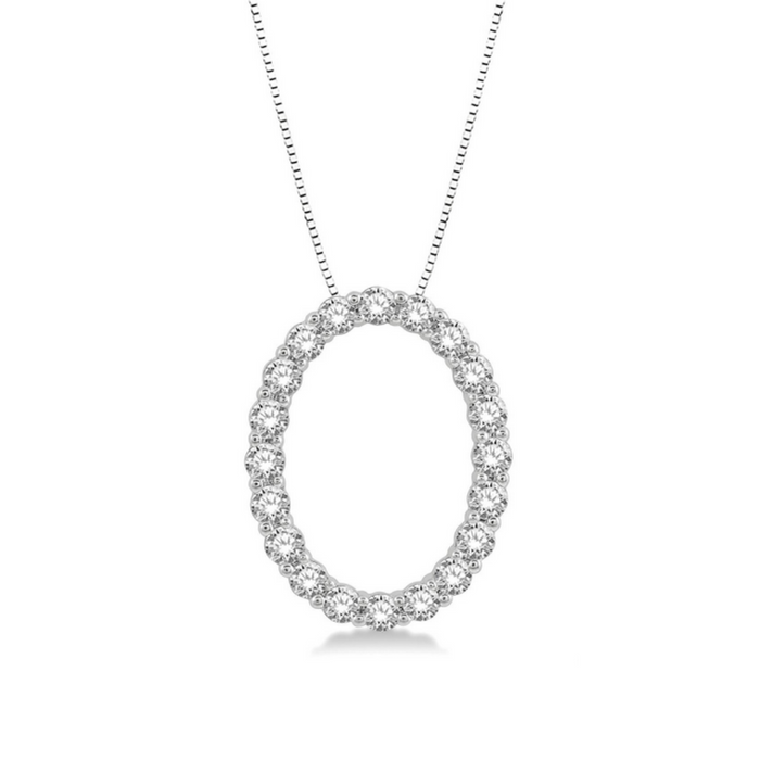 Oval shape diamond pendant