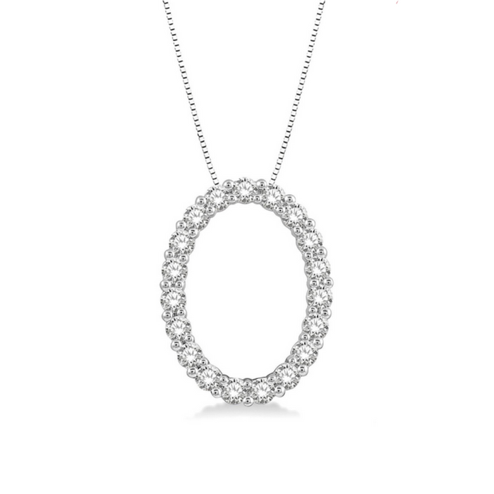 Oval shape diamond pendant
