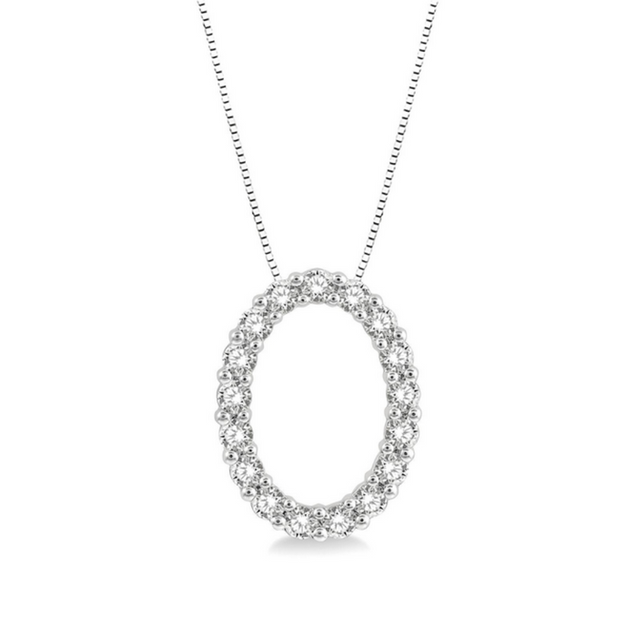 Oval shape diamond pendant