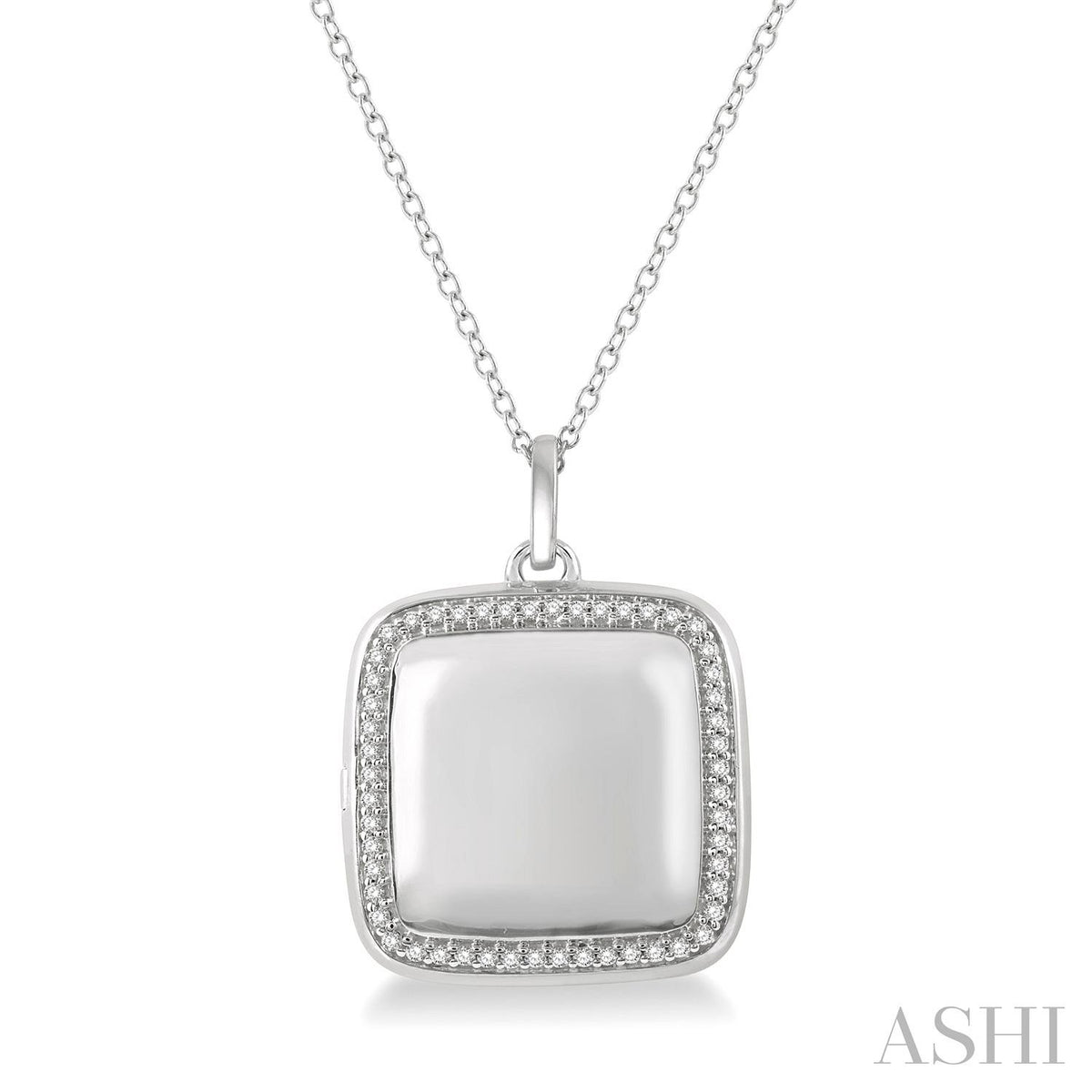 Square shape diamond locket pendant