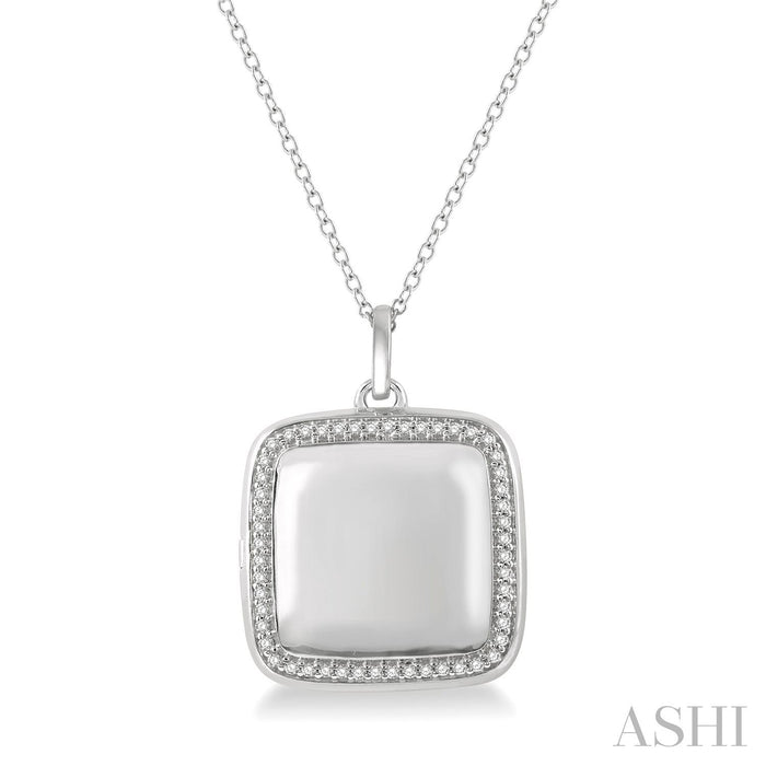 Square shape diamond locket pendant