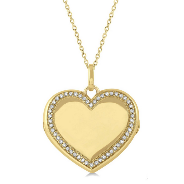 Heart shape diamond locket pendant