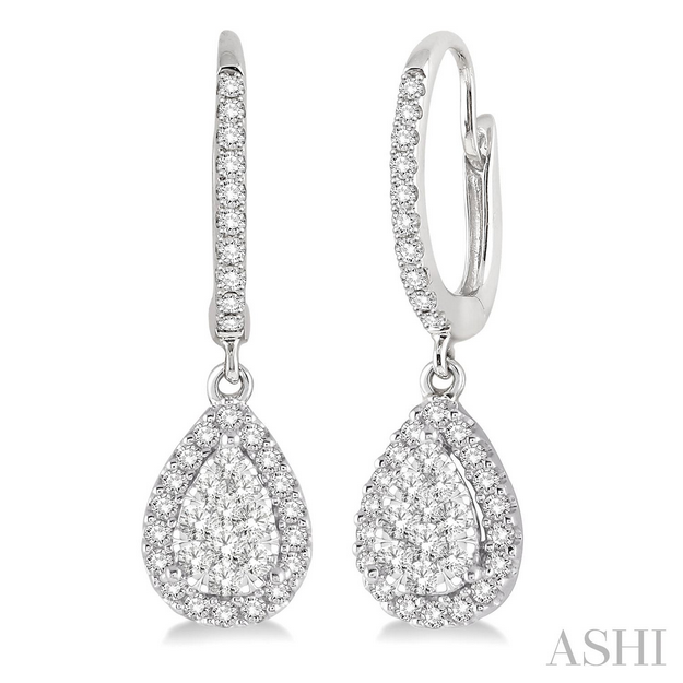 Pear shape lovebright essential diamond earrings