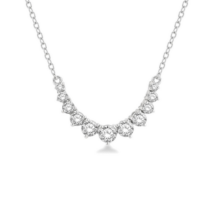 Graduated diamond smile necklace