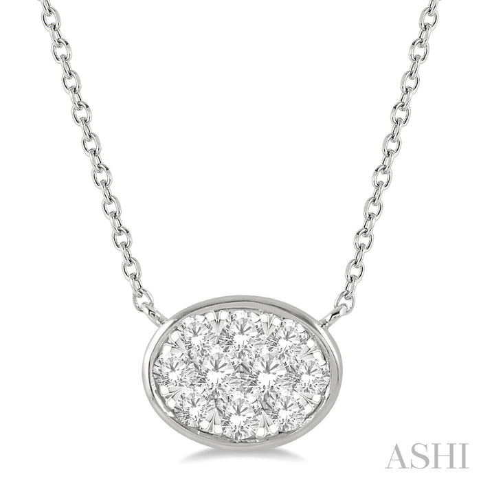Oval shape lovebright essential diamond necklace