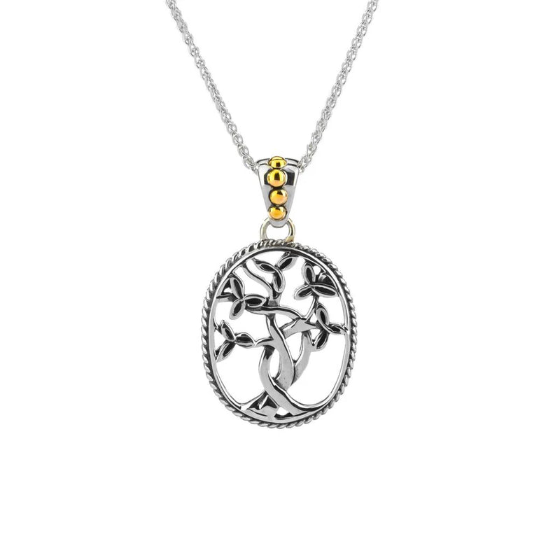 Silver and 18k Gold Tree of Life Pendant Small
