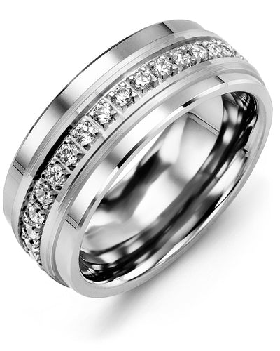 Men's Large Eternity Diamond Wedding Ring