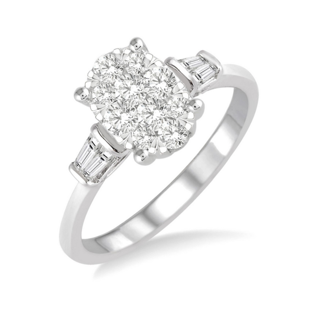 Oval shape lovebright diamond engagement ring