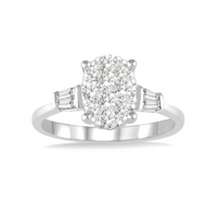 Oval shape lovebright diamond engagement ring