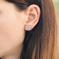 Butterfly shape petite diamond fashion earrings