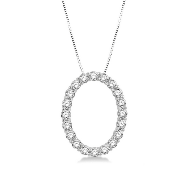 Oval shape diamond pendant