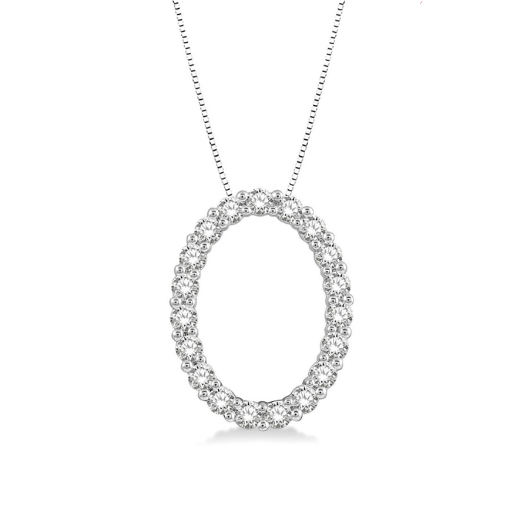 Oval shape diamond pendant