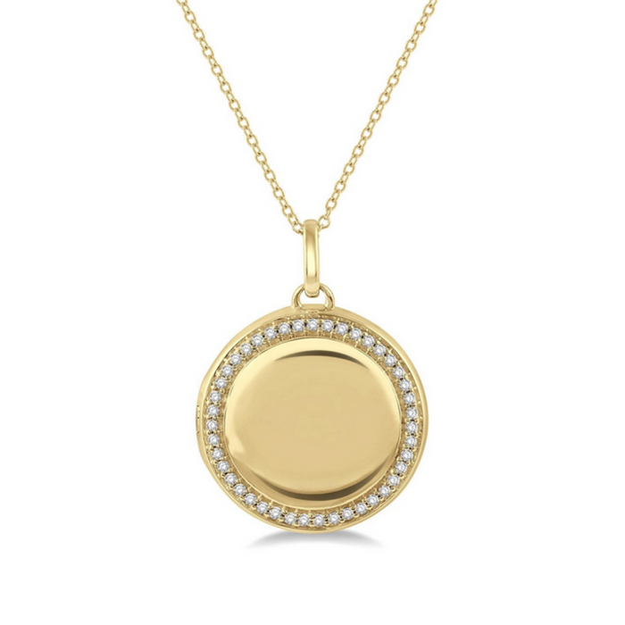 Circle diamond locket pendant