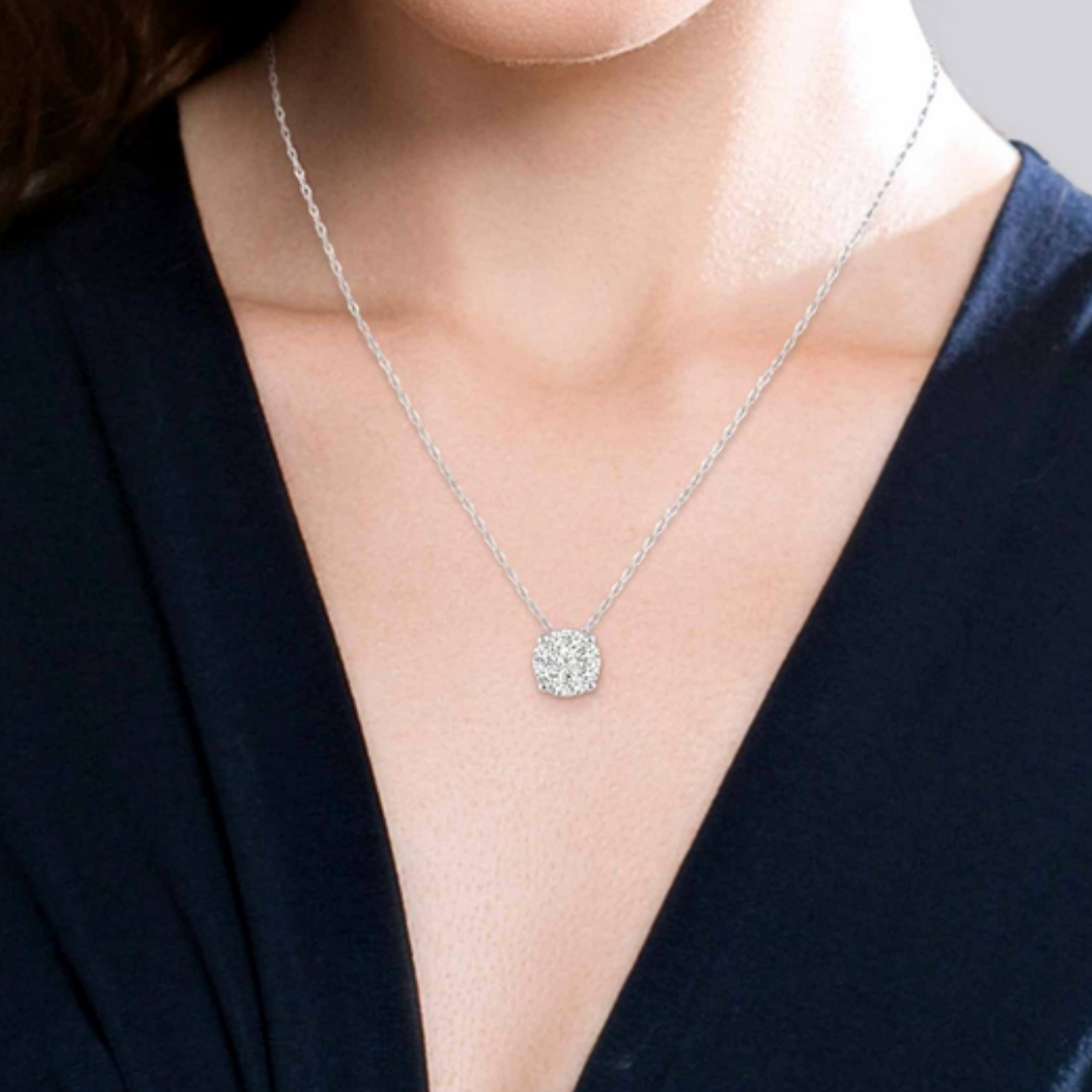 Lovebright essential solitaire diamond pendant