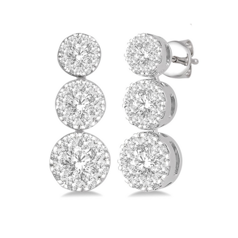 3 stone lovebright essential diamond earrings