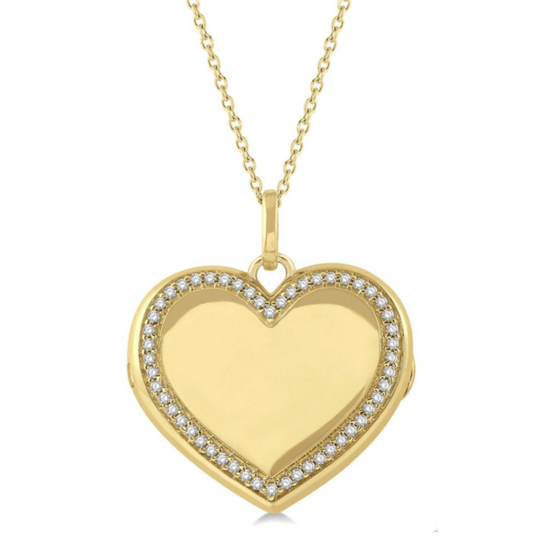 Heart shape diamond locket pendant