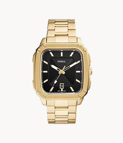 Inscription Three-Hand Date Gold-Tone Stainless Steel Watch