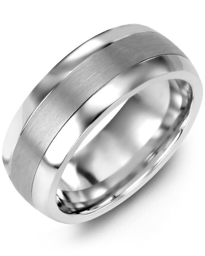 Men's Plain Dome Brush Wedding Band