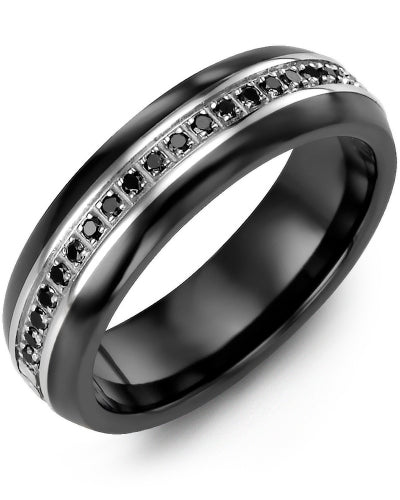 Men's Eternity Black Diamond Wedding Ring