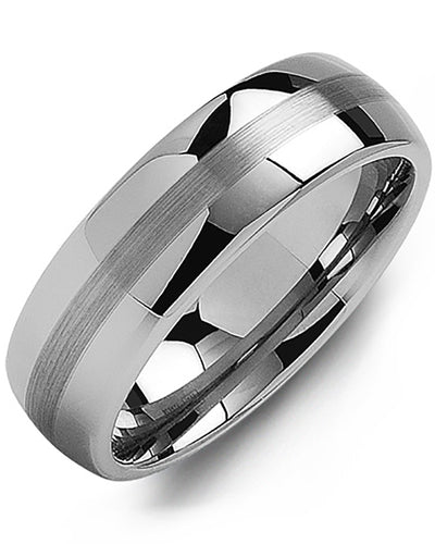 Men's Tungsten Two Band Effect Wedding Ring