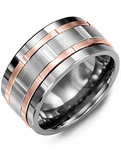 Men's Multi-Faceted Wide Wedding Band