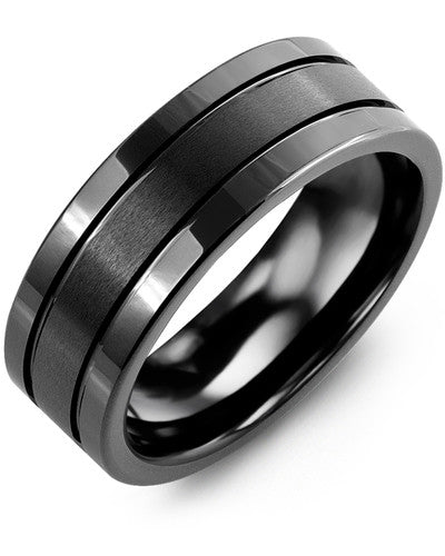 Men's Triple-Band Effect Ceramic Wedding Ring