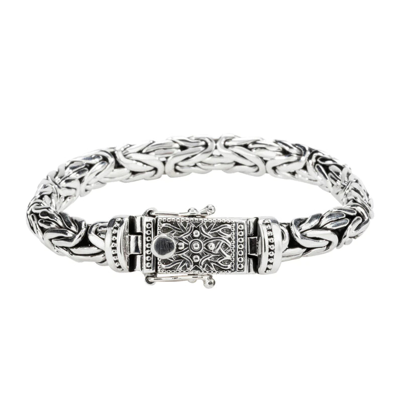 Silver Byzantine Dragon Weave Bracelet